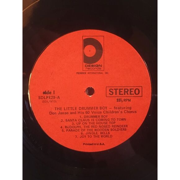 The Little Drummer Boy LP Don Janse & His Children's Chorus 1968 Design Records - Picture 14 of 16